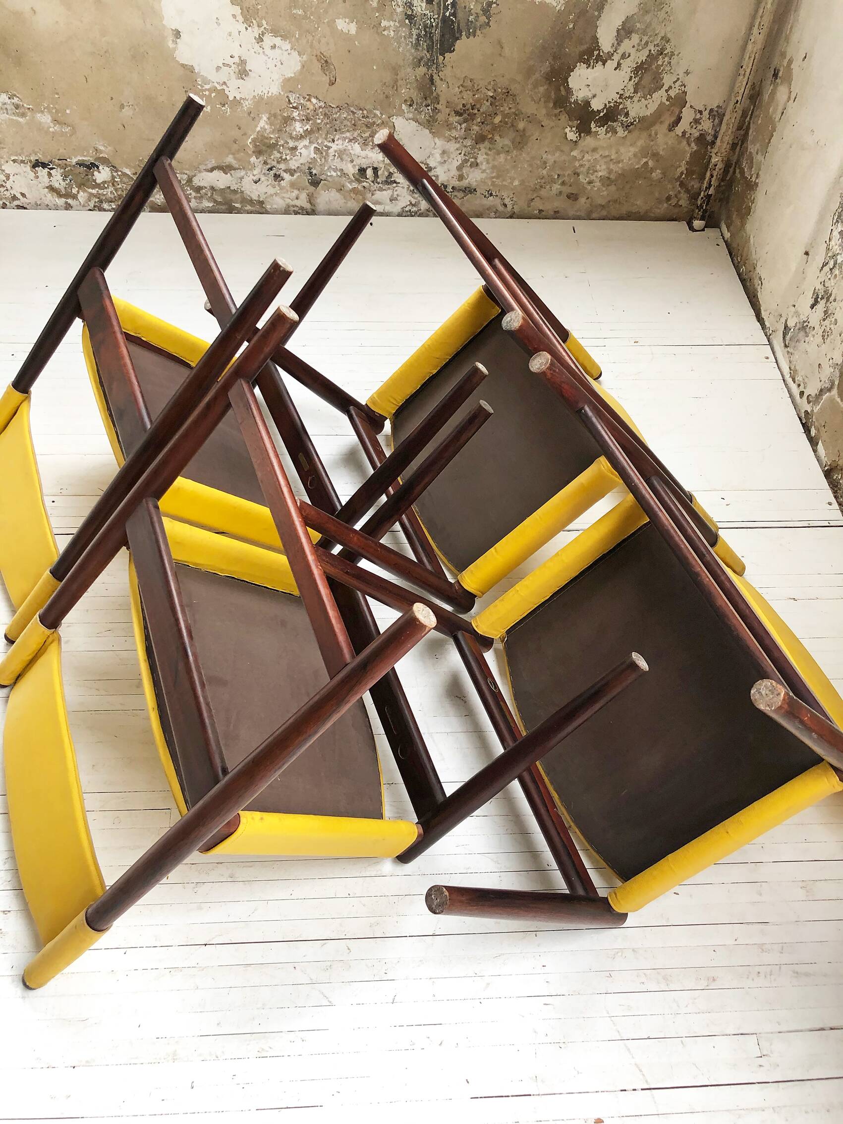 Rosewood leather chairs by Arne Vodder for Sibast