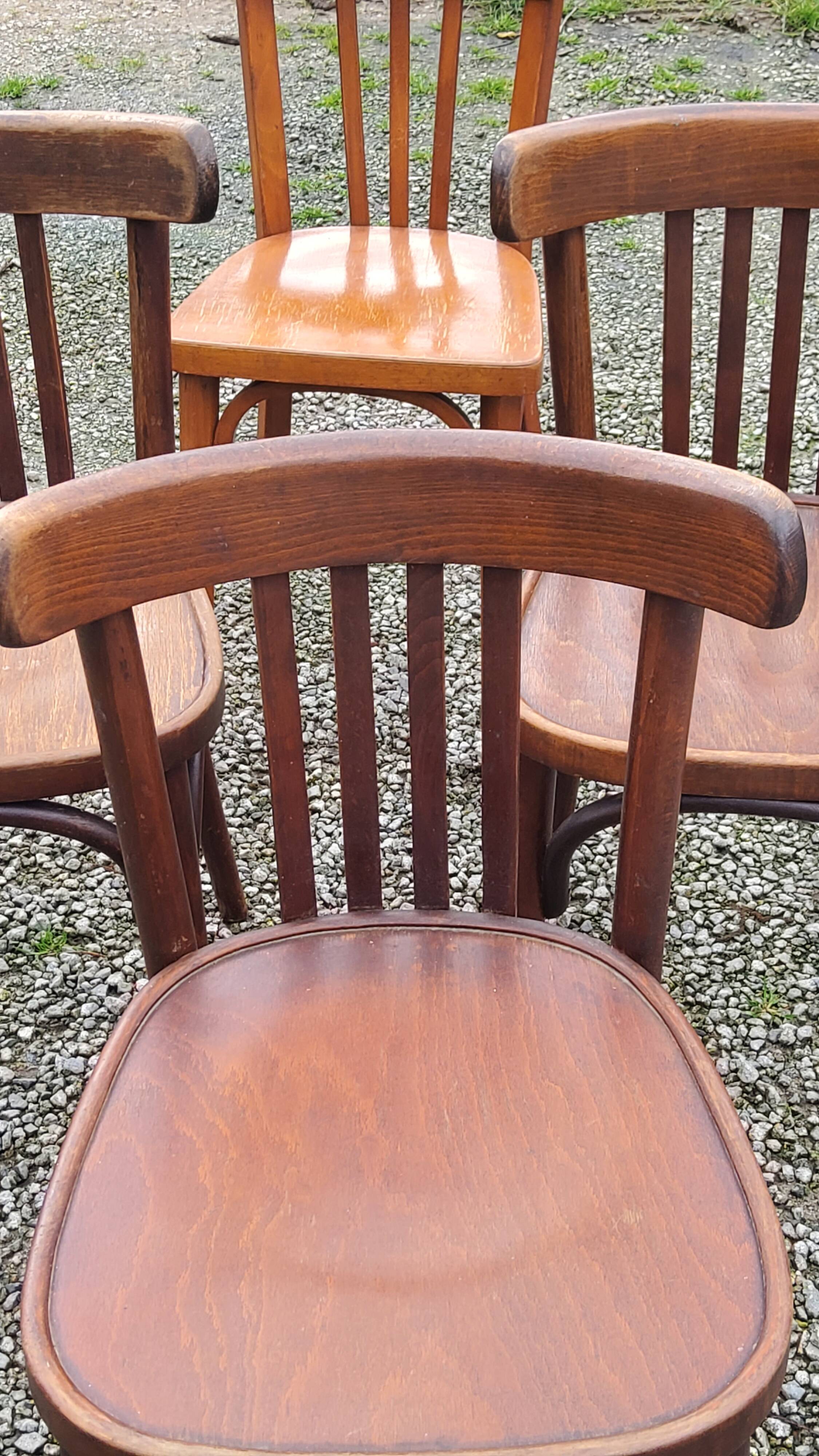 Set of 6 old bistro chairs Baumann and others