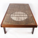 Coffee table in teak with tiles of Danish design, 1960s