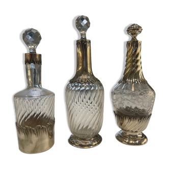 Crystal and silverware bottles