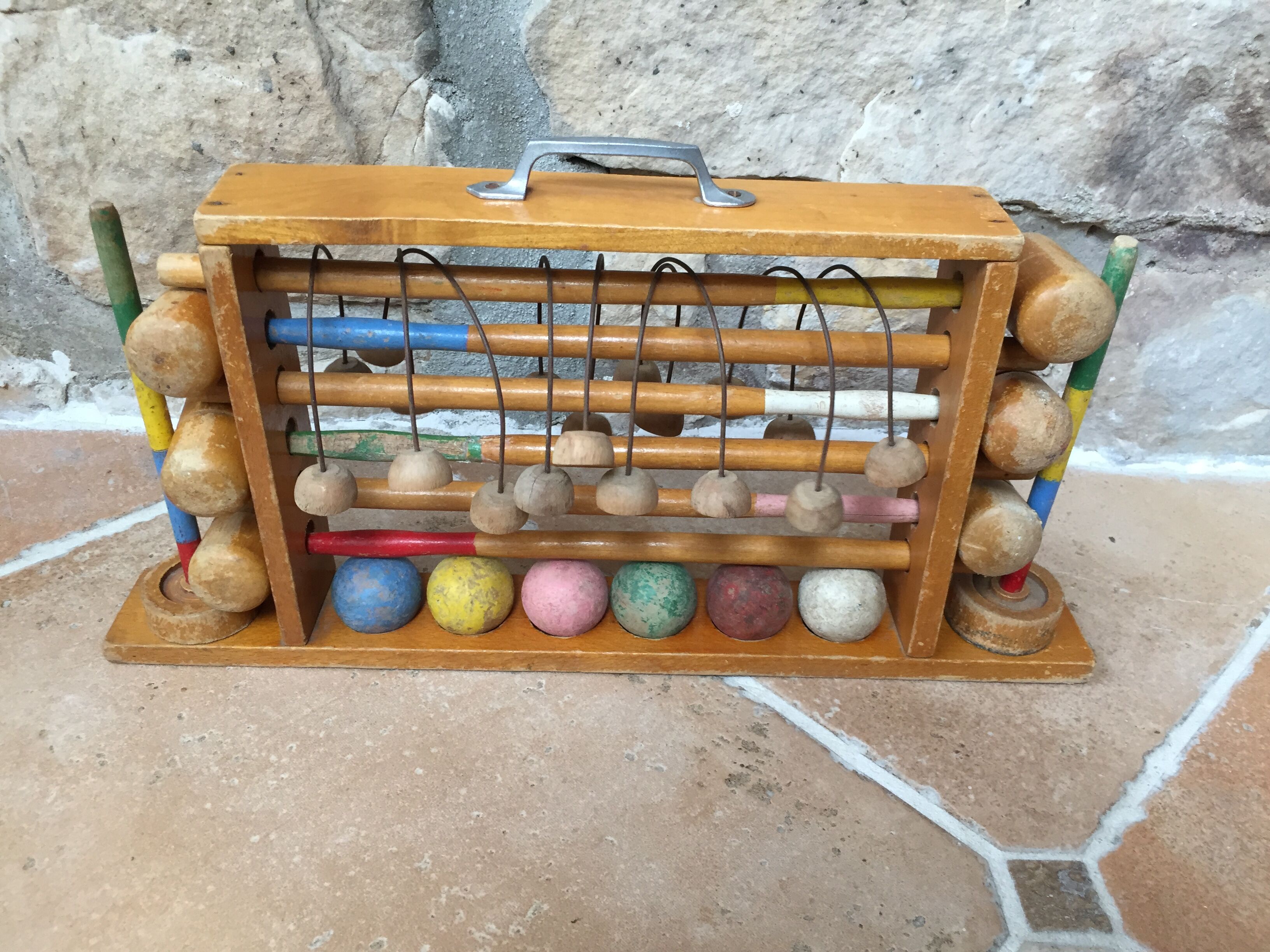 Jeu de croquet de salon vintage