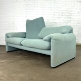 Canapé Cassina Maralunga turquoise / vert conçu par Vico Magistretti