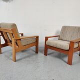 Pair of Bonanza armchairs by Esko Pajamies for Asko, Finland 1970s