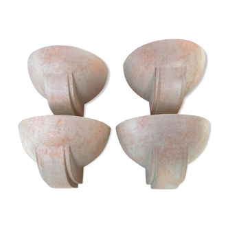 Lot de 4 appliques en plâtre