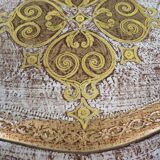 Golden hand-painted Venetian plate – Italy, mid-20th century