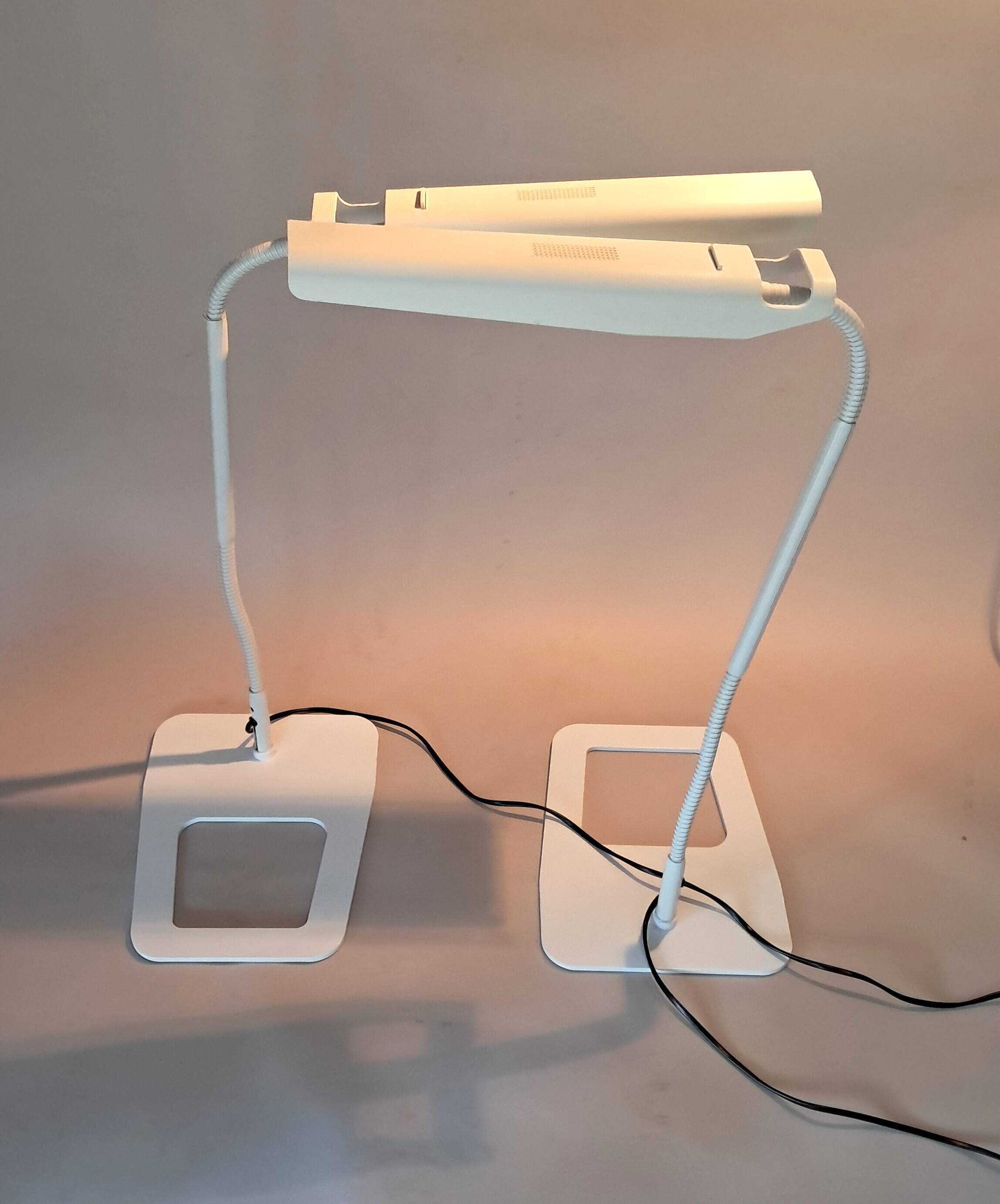 Paire de lampes d'architecte Cobra Philippe Michel pour Manade, 1980