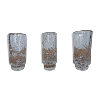 3 verres à shooter en verre bullé