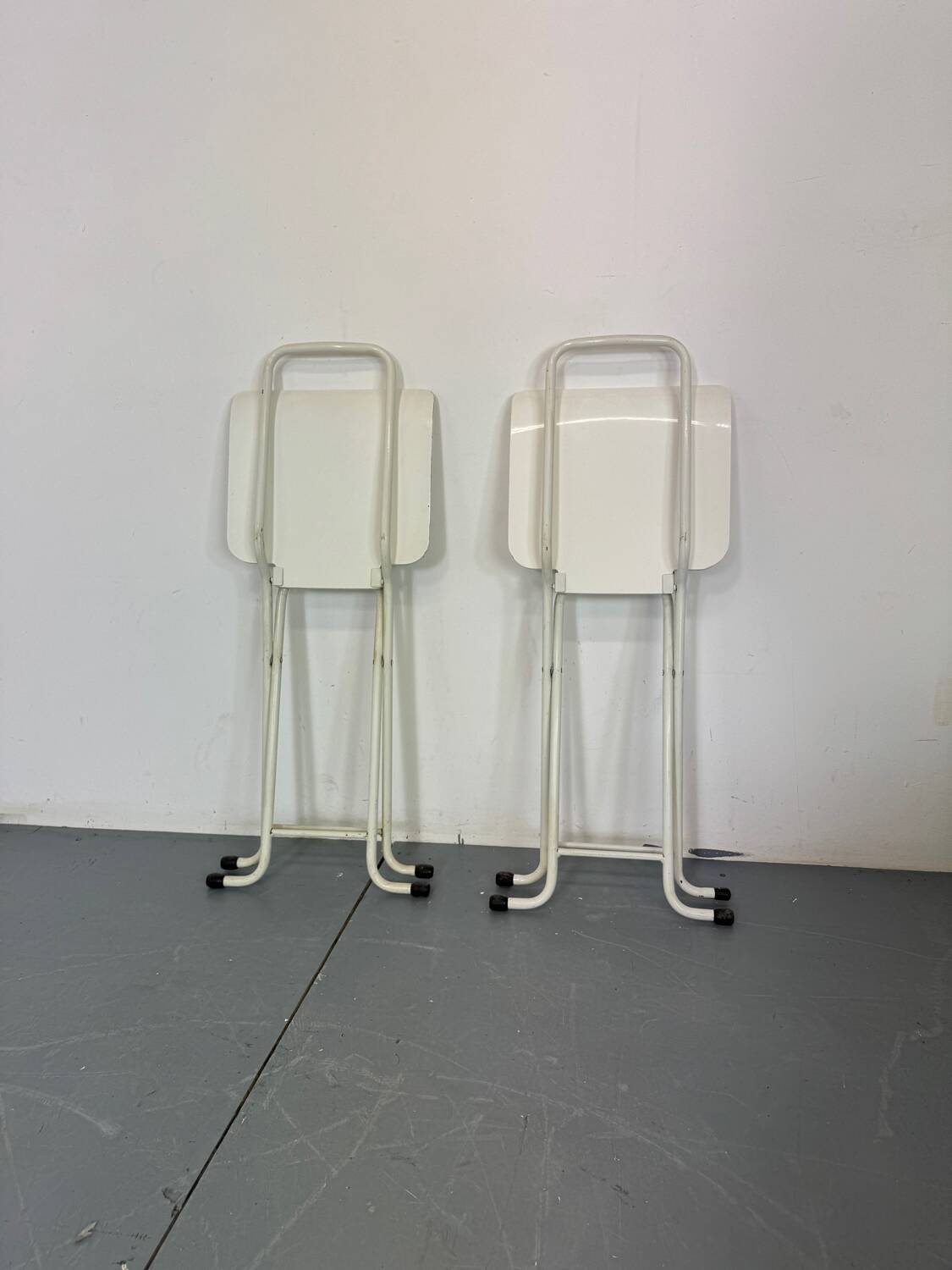 Set of 4 modernist Italian folding chairs,1980s