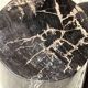 Black petrified wood side table with beige stripes, fine mesh, H35 D24 - 33
