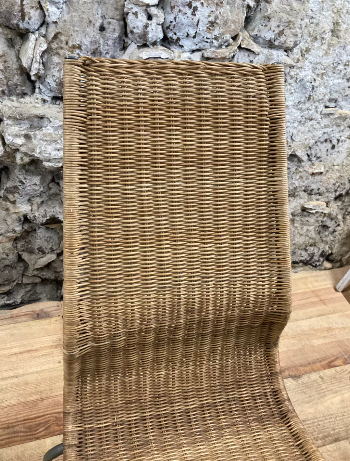 Vintage 1980 Ikea chair in rattan and aluminum
