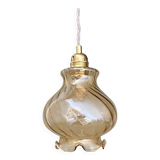 Vintage amber glass globe pendant light