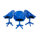3 chairs "space Age", resin and steel, France, circa 1970.
