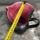 Elchinger Anthracite and Pink Ceramic Pitcher/Vase - Heart-Shaped Neck, 16 cm High