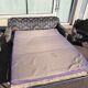 3-seater sofa + 2 vintage armchairs in multicoloured fabric retro design