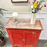 Buffet parisien patine rouge
