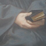 Signed portrait - Horned nun 42.5 / 32.5 on panel