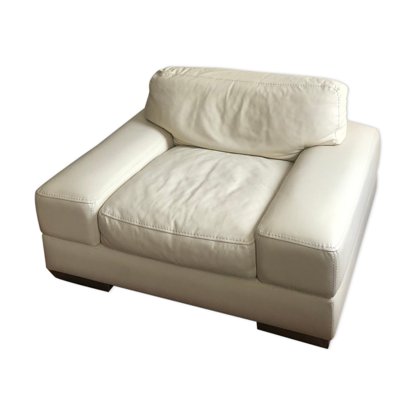 Leather armchair Off-white rock Bobois