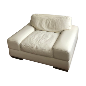 Leather armchair Off-white rock Bobois