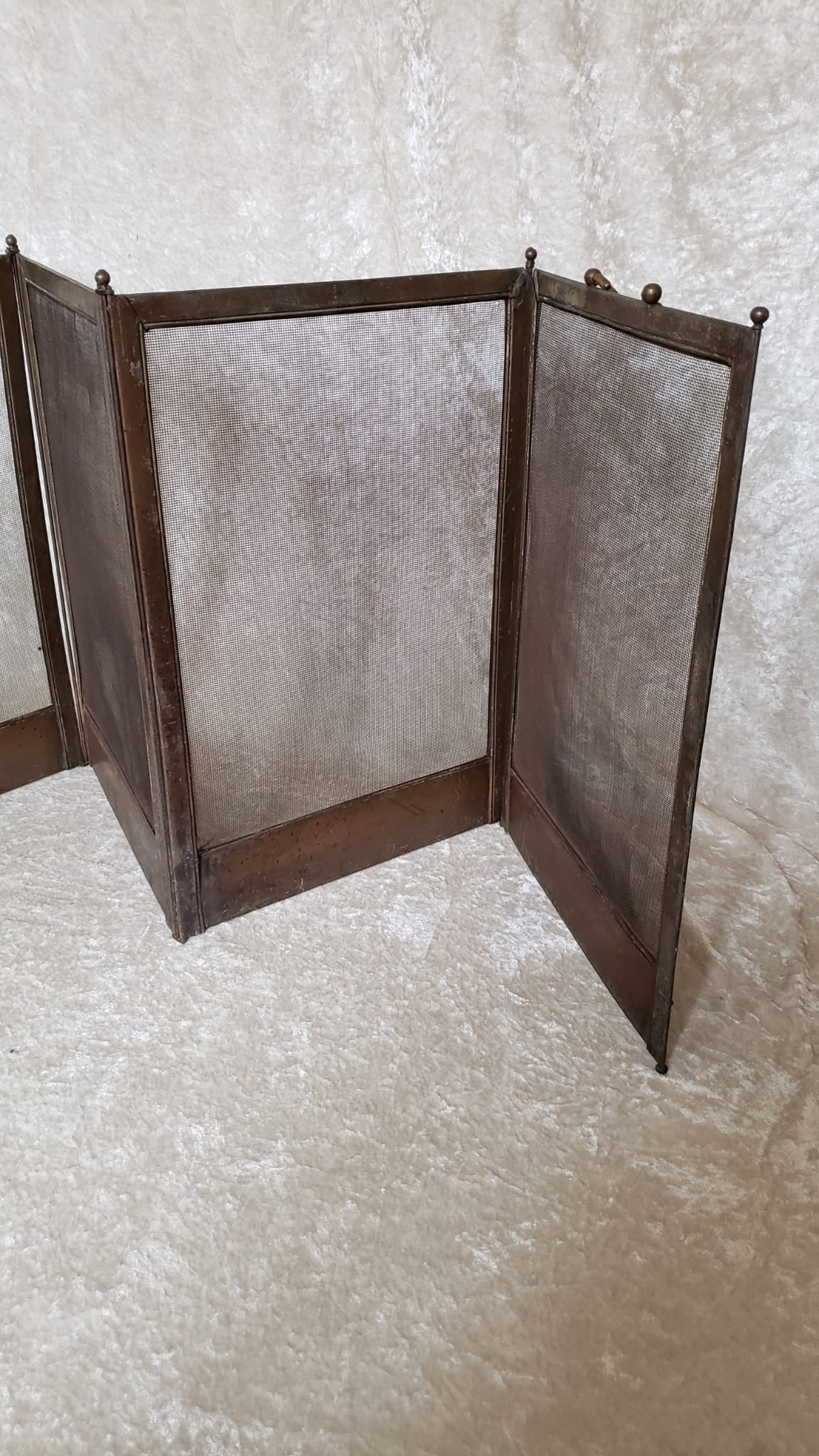 Brass and bronze steel firewall 4 panels XIX°