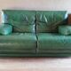 Roche Bobois green buffalo leather sofa
