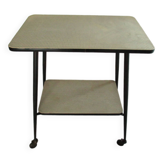 TV table or trolley on wheels with plastic coated top-Vintage-1960s-Good condition