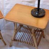 Pair of nightstands in rattan