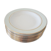 10 old dessert plates in opaque porcelain SA
