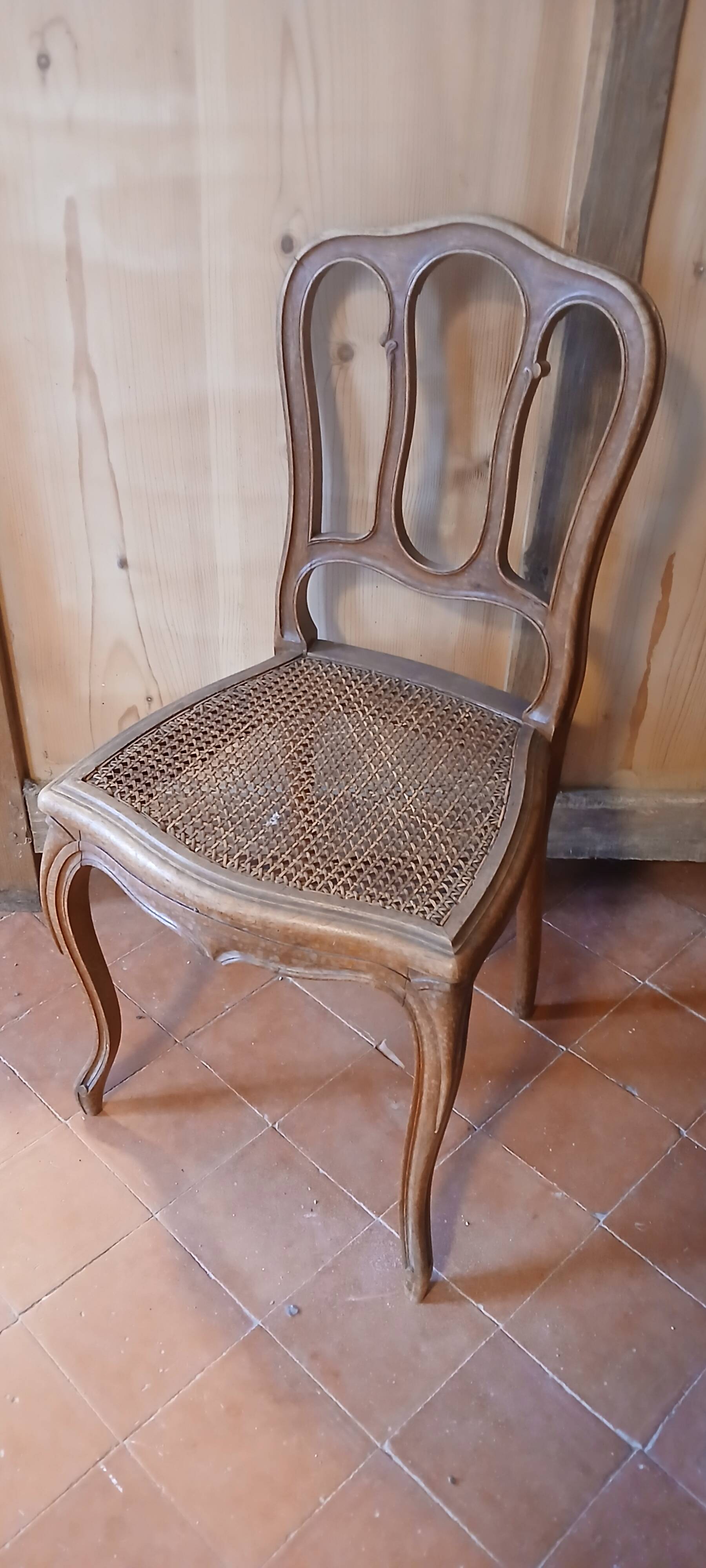 cane seating wooden chairs Regency style
