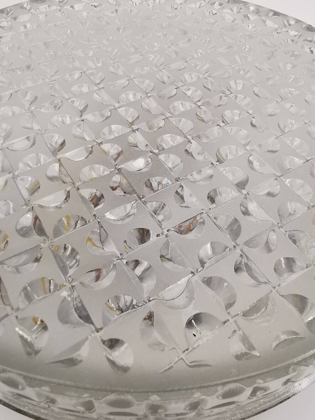 Vintage Swiss Pressed Glass Ceiling Lamp Megal AG