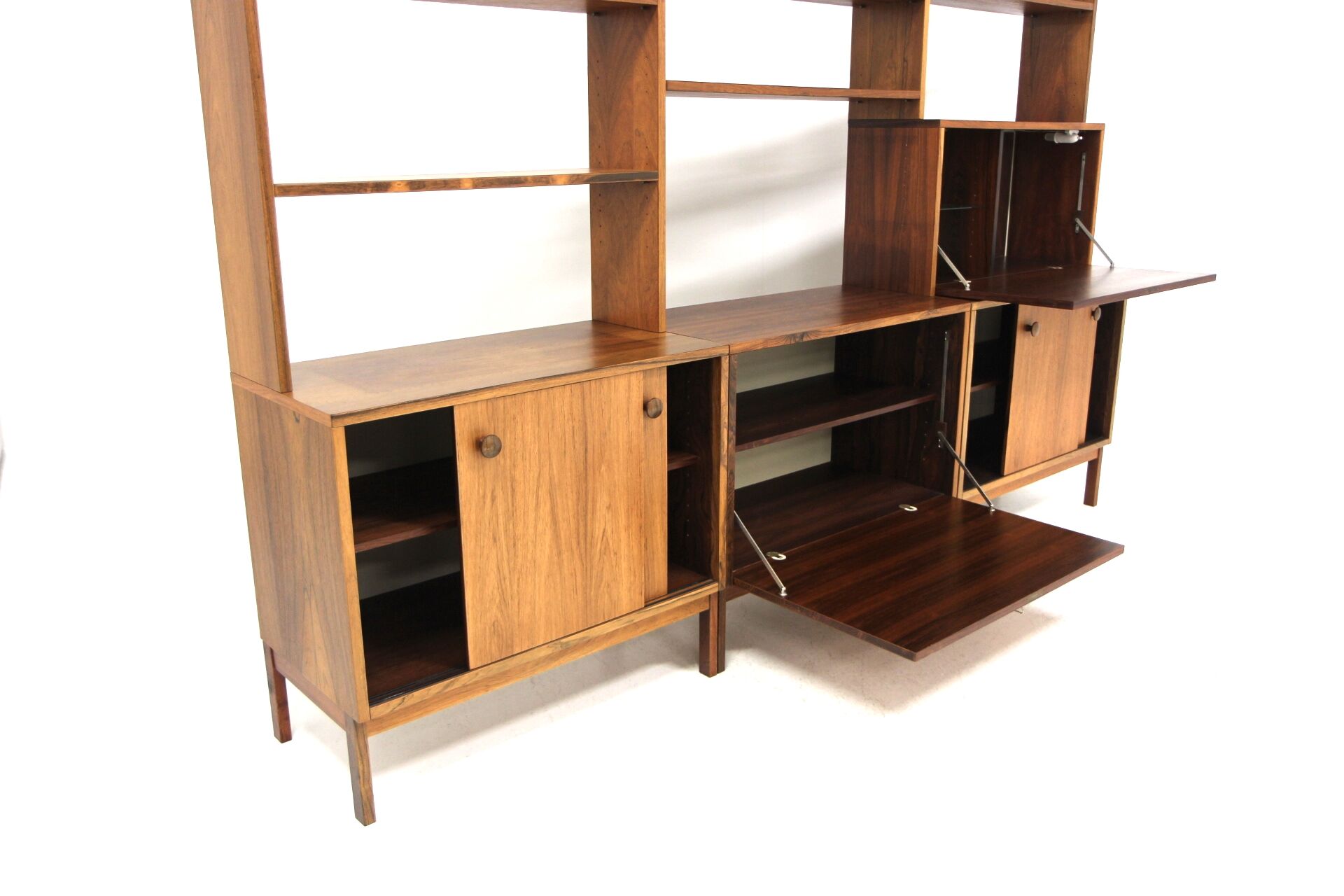 Scandinavian triple bookcase "Domi Record", Troeds, Bjärnum, Sweden, 1960