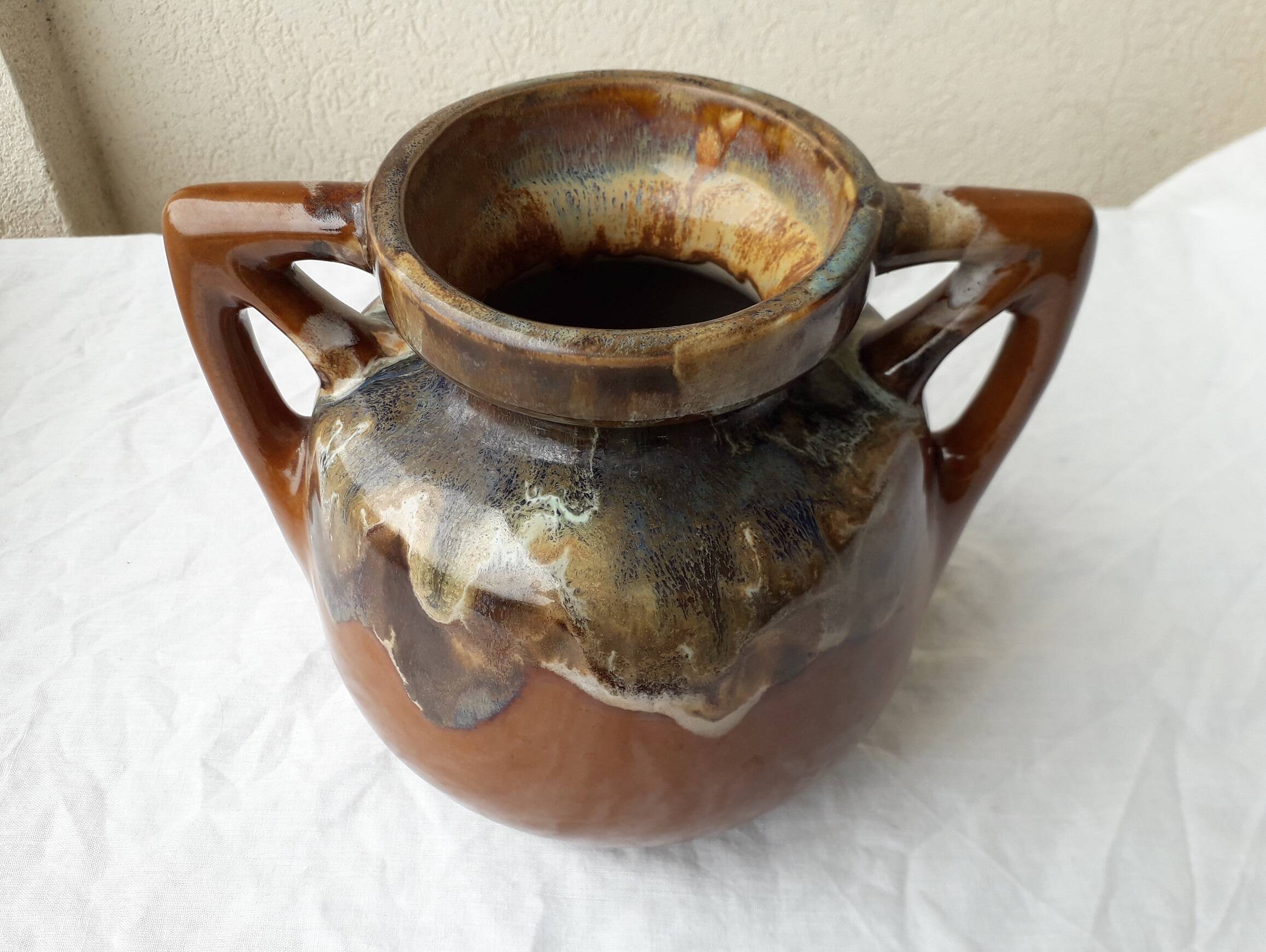 Stoneware vase signed Bady