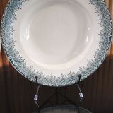 4 hollow plates in Longwy earthenware model "Suzanne" Iron Earth