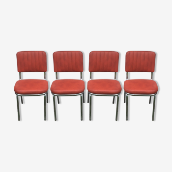 Lot de 4 chaises en skaï