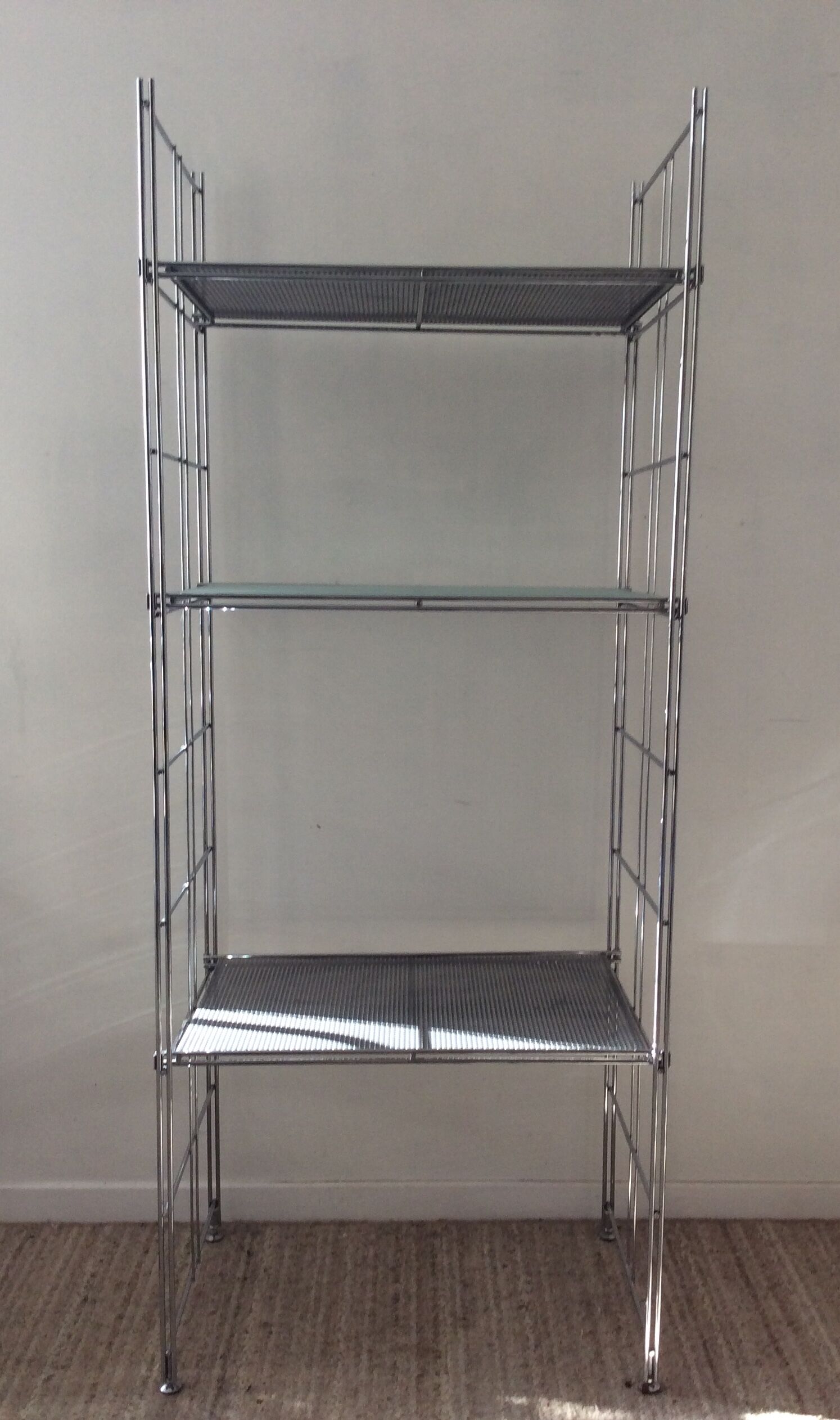 Vintage stainless steel shelf from the 70s