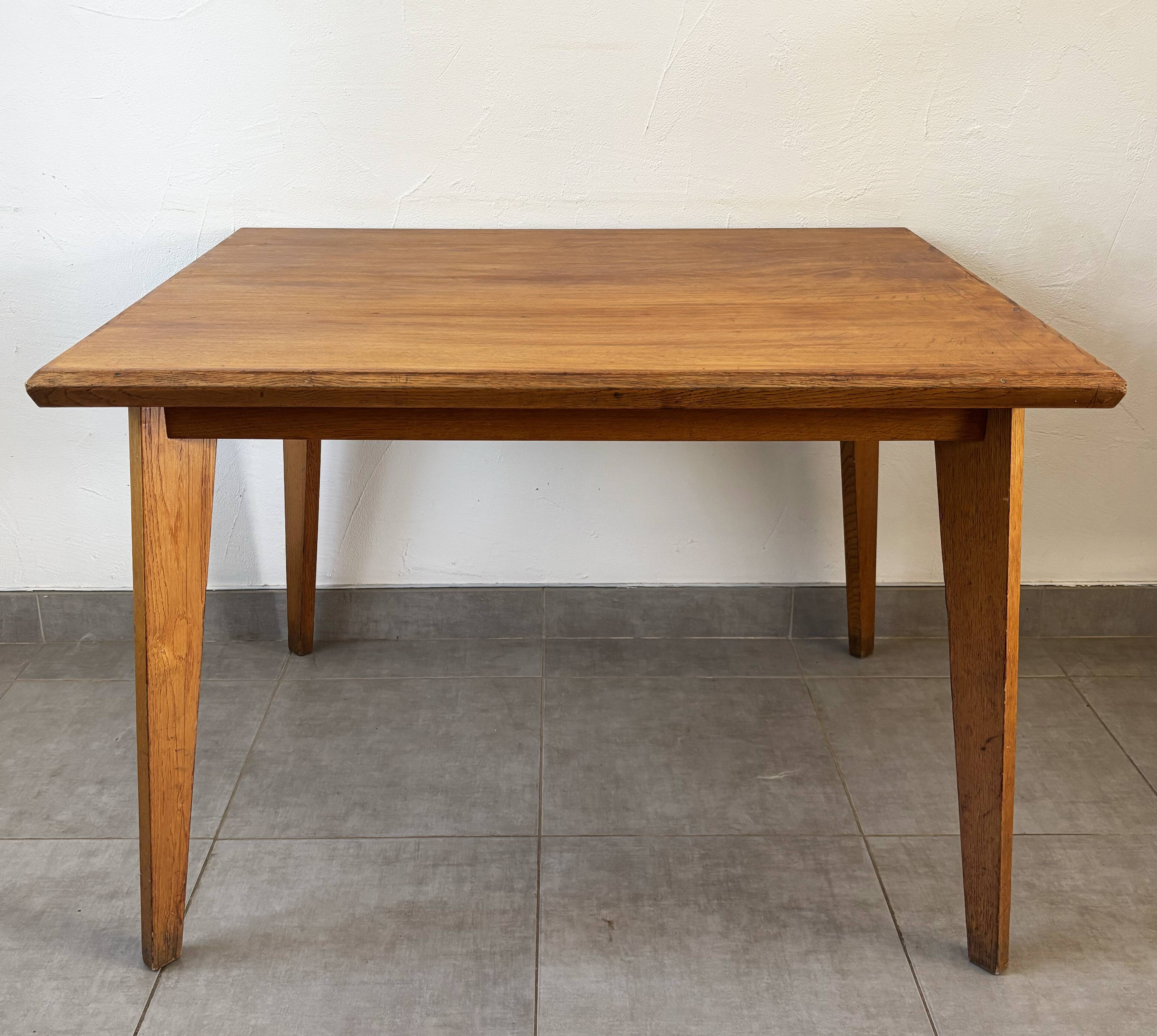 Vintage oak table from the 1950s.