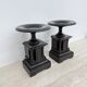 Antique French black marble cassoulets gilt decor pedestals neoclassical pair, 1900s