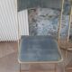 Lot de 4 chaises  pliantes - dossier et assise vert d'eau - structure métal doré -Chaisor