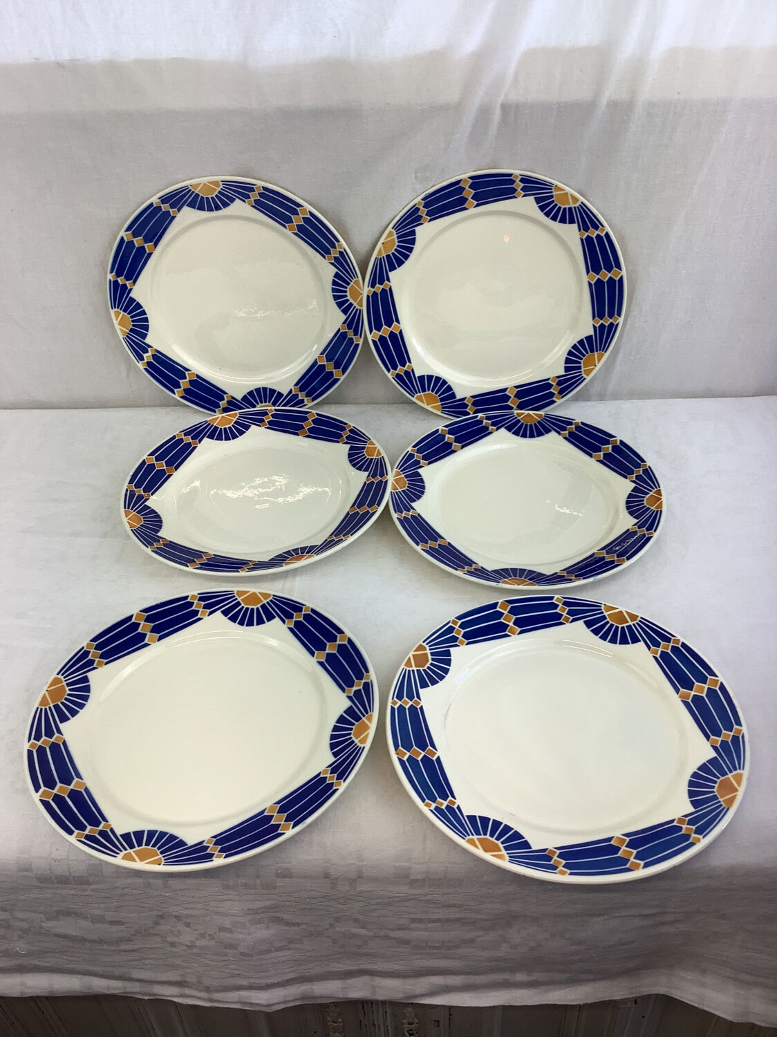 6 Flat plates Vintage france Badonviller