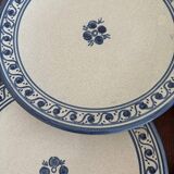 Set of 6 signed stoneware plates | Vintage handcrafted tableware | Plate