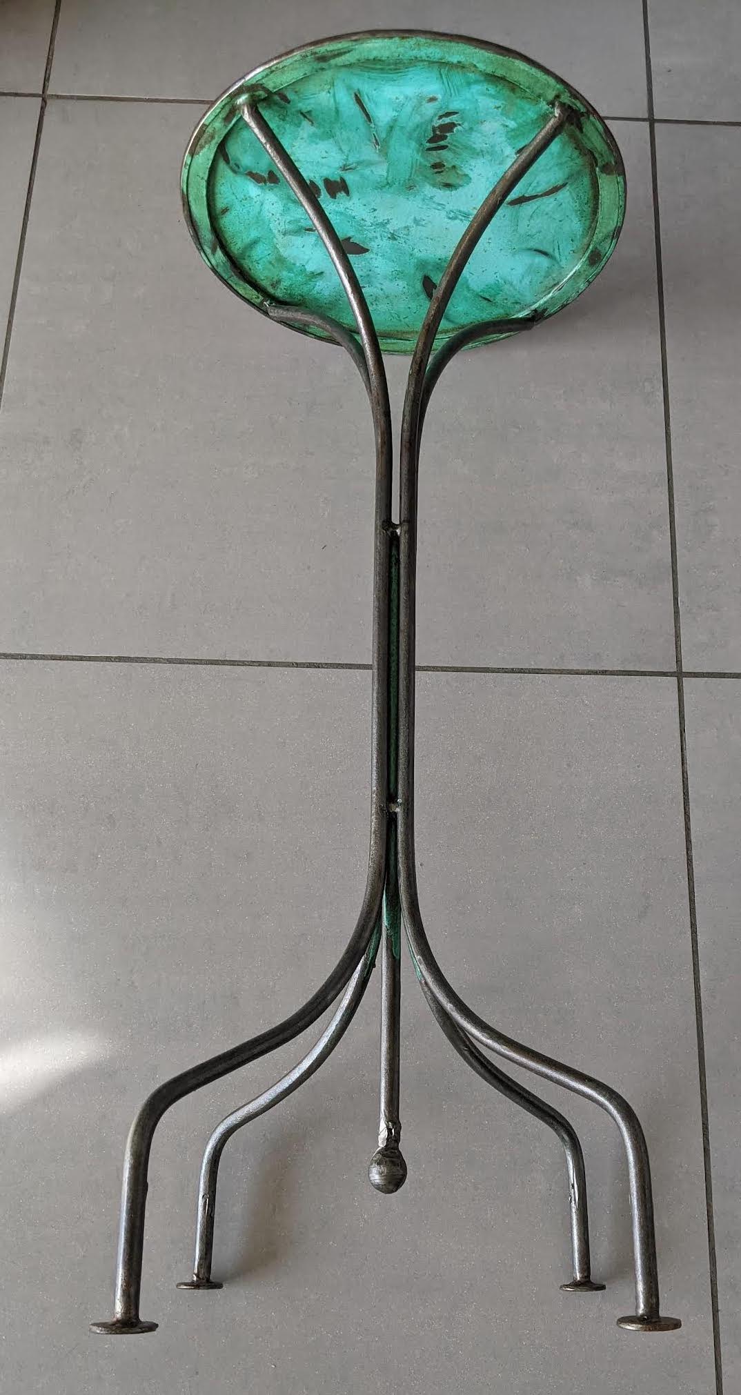 Vintage metal pedestal table