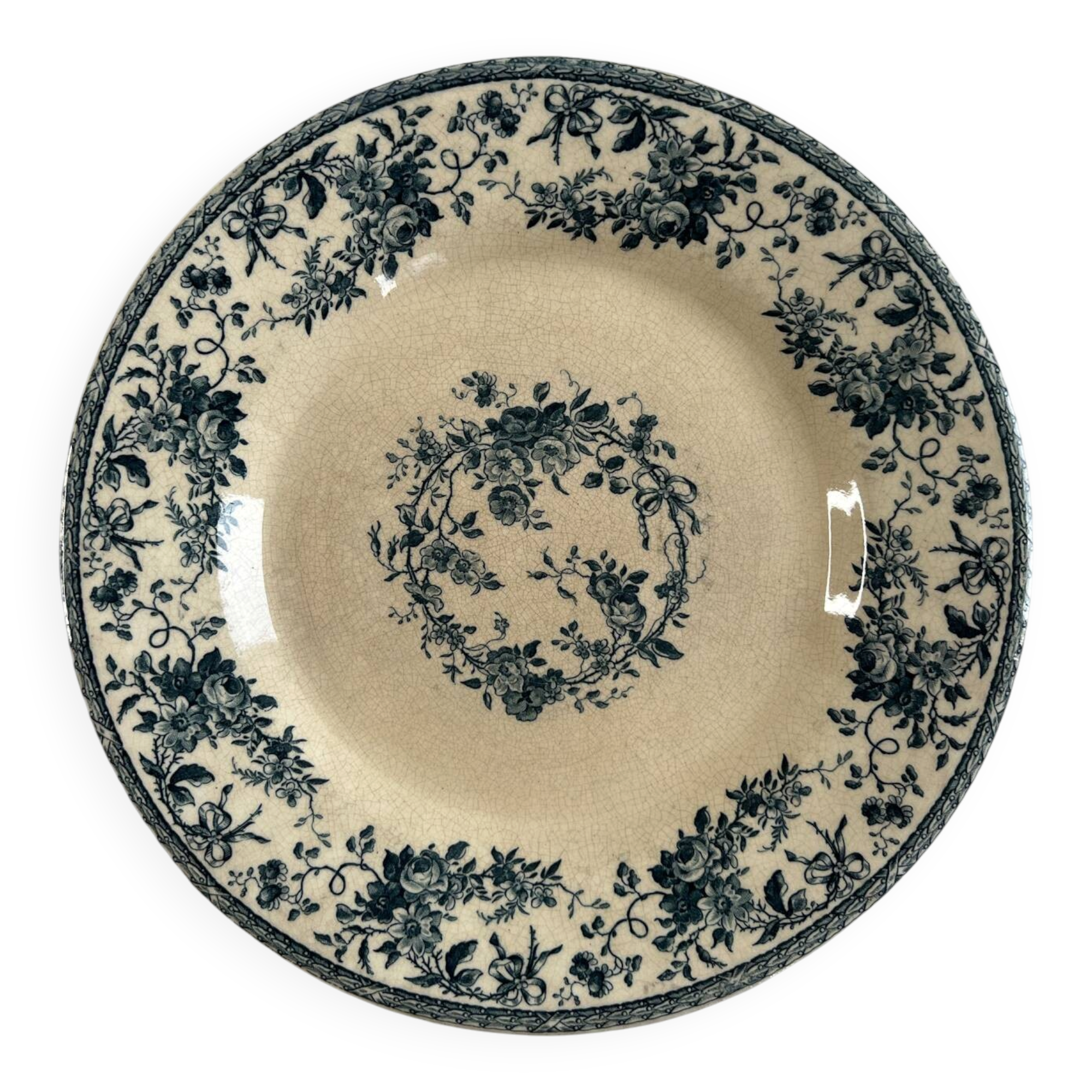 Iron earth Gien 1875 collection rose bouquet plate