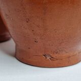 Pair of glazed terracotta jars, 26 cm