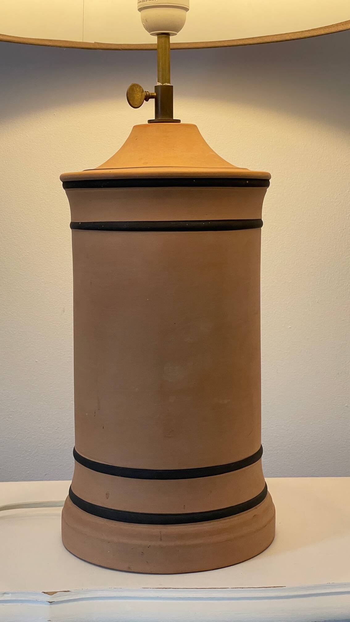 Lampe terracotta façon chanel vintage
