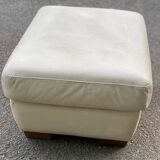 Beige leather pouf from IKEA