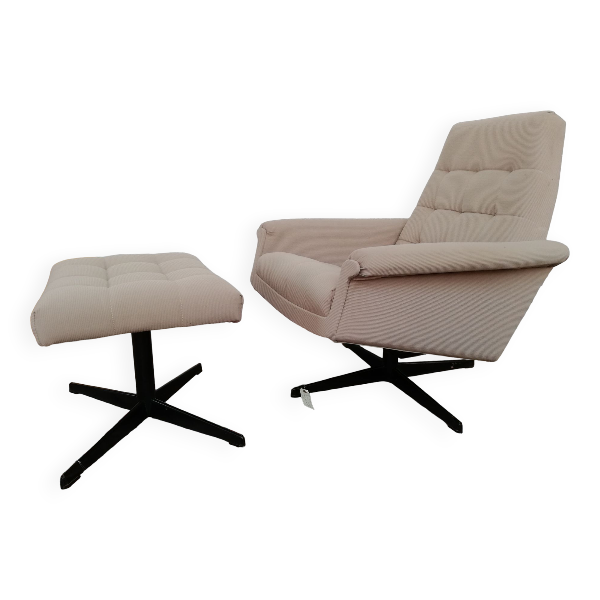 Armchair with Czech ottoman, 1960, Munzar and Moravians