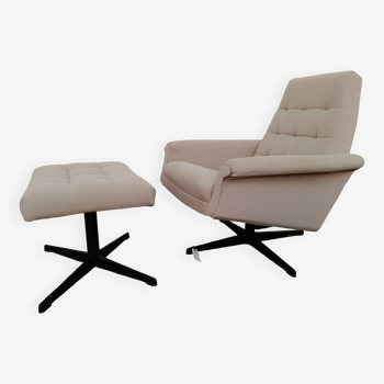 Fauteuil avec ottoman tchèque, 1960, Munzar et Moraves