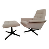 Armchair with Czech ottoman, 1960, Munzar and Moravians