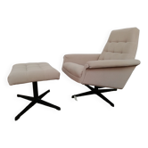 Armchair with Czech ottoman, 1960, Munzar and Moravians