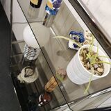 Chrome and smoked glass shelf
