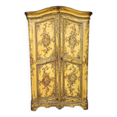 Armoire galbée peinte à décor floral- époque fin XIXeme – Style vénitien/XV